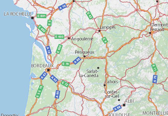 carte routiere dordogne Carte détaillée Dordogne   plan Dordogne   ViaMichelin