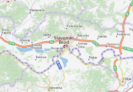 slavonski brod karta Map Of Slavonski Brod Michelin Slavonski Brod Map Viamichelin slavonski brod karta