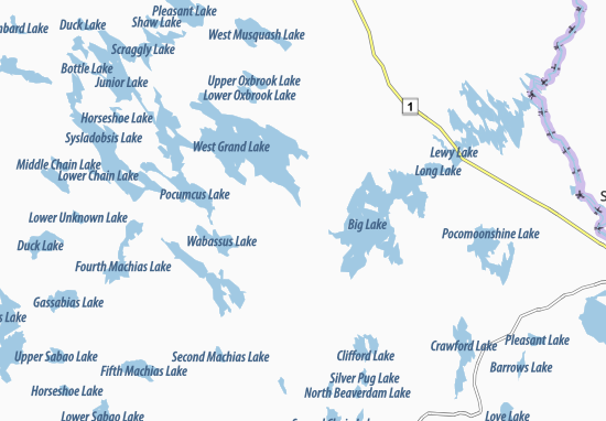 Mapa Grand Lake Stream