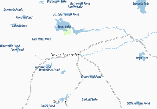 Karte Stadtplan Dover-Foxcroft