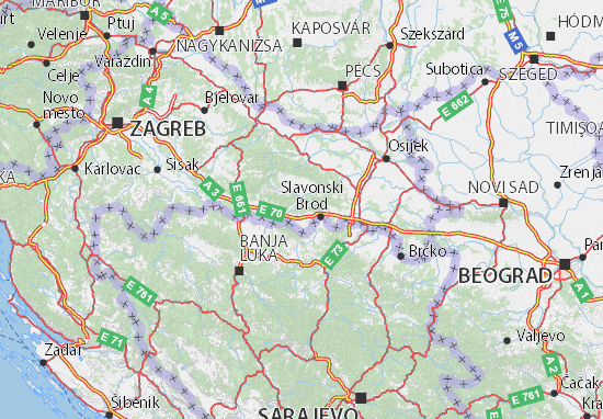 Kaart Plattegrond Brodsko-posavska županija