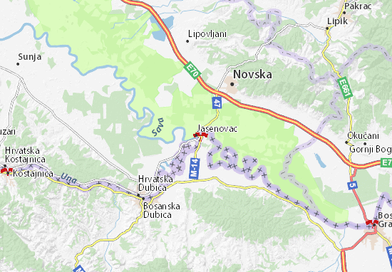 Karte Stadtplan Jasenovac