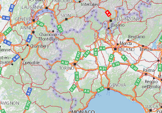 carte routiere piemont italie Carte détaillée Piemonte   plan Piemonte   ViaMichelin