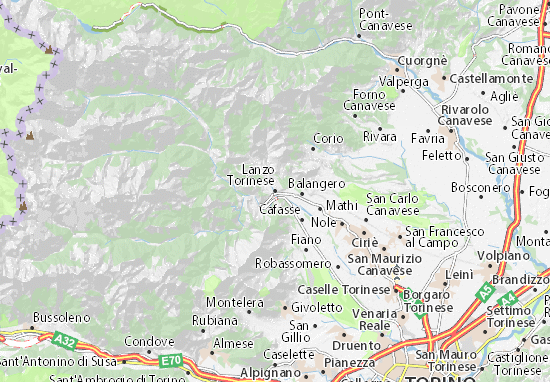 Karte Stadtplan Lanzo Torinese