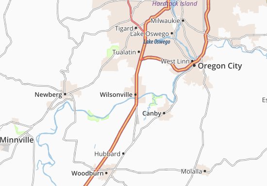 Karte Stadtplan Wilsonville