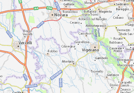 Mapa Borgolavezzaro