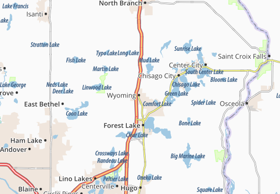 Kaart Plattegrond Wyoming