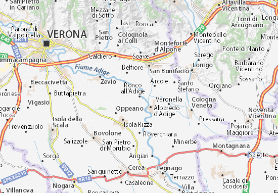 Karte Stadtplan Ronco all&#x27;Adige