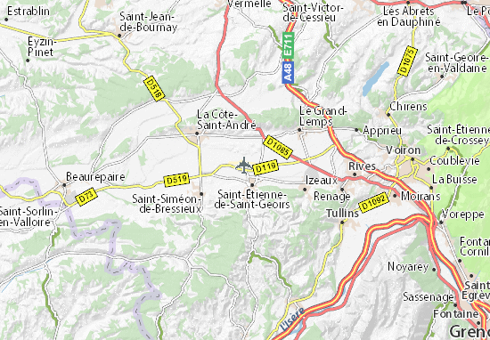 Mapa Aéroport de Grenoble-Saint-Geoirs