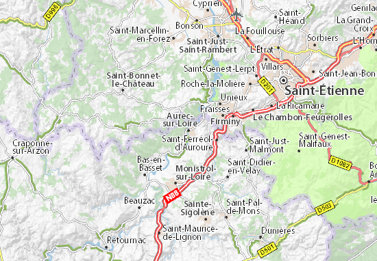 Karte Stadtplan Aurec-sur-Loire