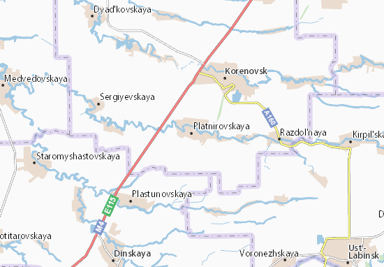 Mapa Platnirovskaya