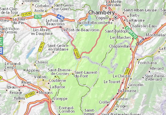 Mapa Saint-Christophe-sur-Guiers