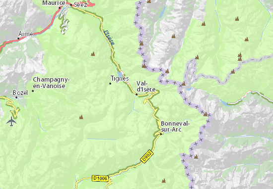 Mapa Val-d&#x27;Isère