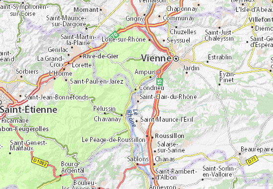 Mapa Les Roches-de-Condrieu