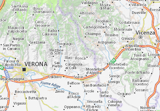 Karte Stadtplan Montecchia di Crosara