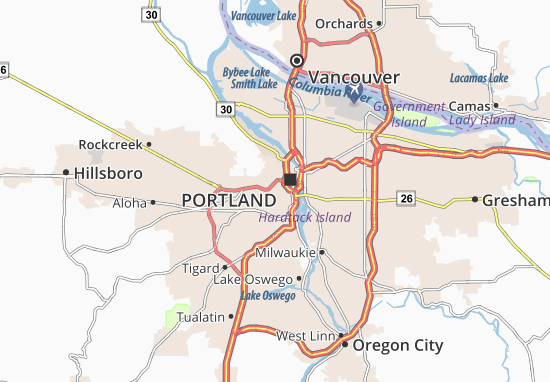 Michelin Landkarte Portland Heights Stadtplan Portland Heights Viamichelin