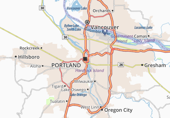 Michelin Landkarte Portland Stadtplan Portland Viamichelin