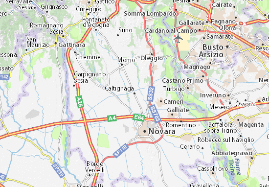 Karte Stadtplan Caltignaga