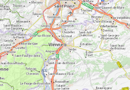 carte de la vienne france Carte détaillée Vienne   plan Vienne   ViaMichelin