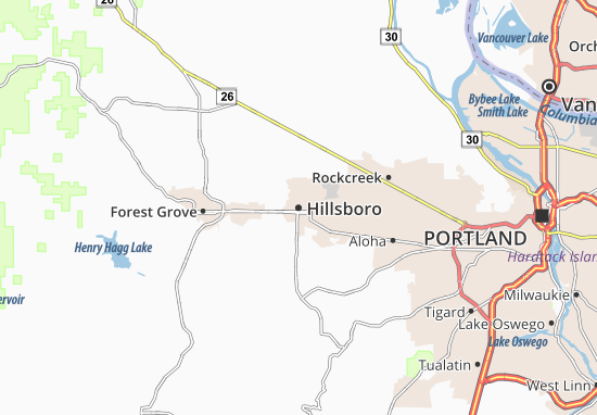 Kaart Plattegrond Hillsboro