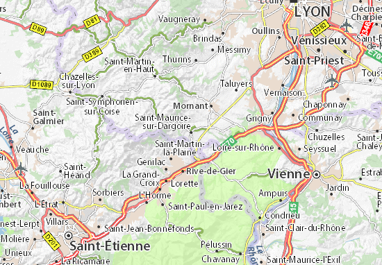 Kaart Plattegrond Saint-Maurice-sur-Dargoire