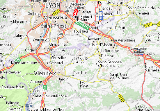 Karte Stadtplan Saint-Just-Chaleyssin