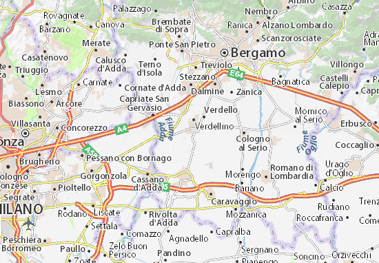 Karte Stadtplan Ciserano