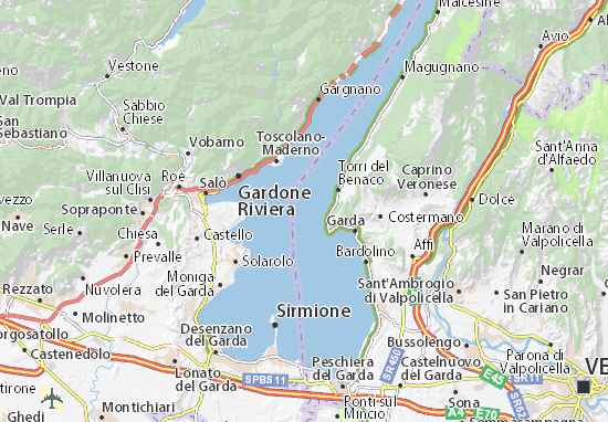 Map Of Lago Di Garda Michelin Lago Di Garda Map Viamichelin