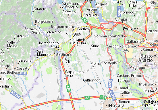 Mapa Cavaglio d&#x27;Agogna