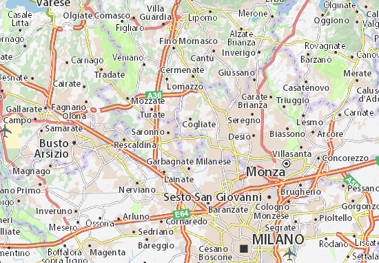 Karte Stadtplan Ceriano Laghetto