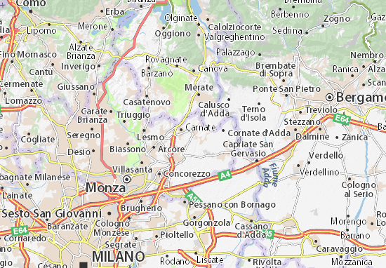 Mapa Bernareggio