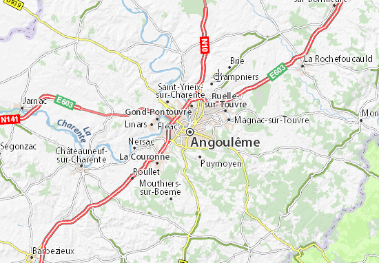 angouleme carte Carte détaillée Angoulême   plan Angoulême   ViaMichelin