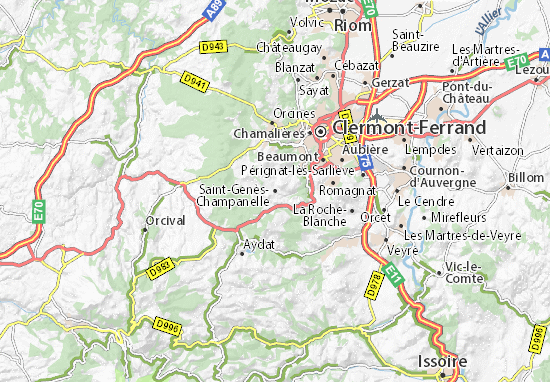 Mapa Saint-Genès-Champanelle