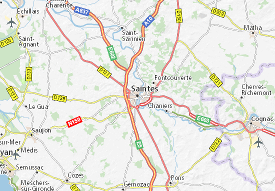 Carte Michelin Saintes Plan Saintes Viamichelin