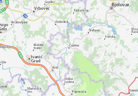 Karte Stadtplan Čazma
