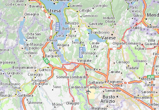 Karte Stadtplan Mercallo