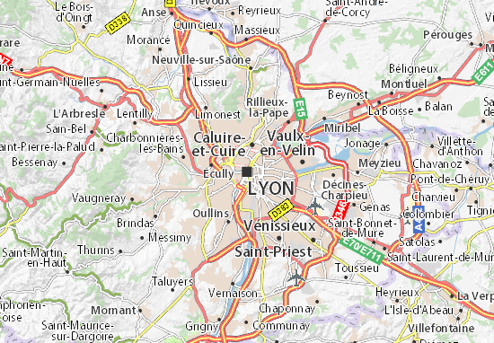 Carte détaillée Lyon - plan Lyon - ViaMichelin