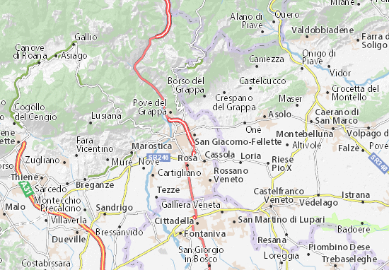 Kaart Plattegrond San Giacomo-Fellette