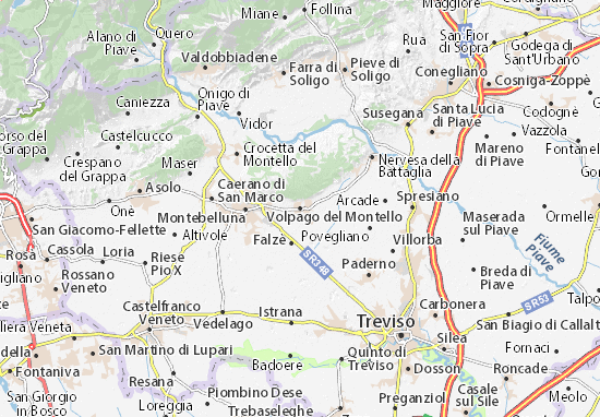 Volpago del Montello Map