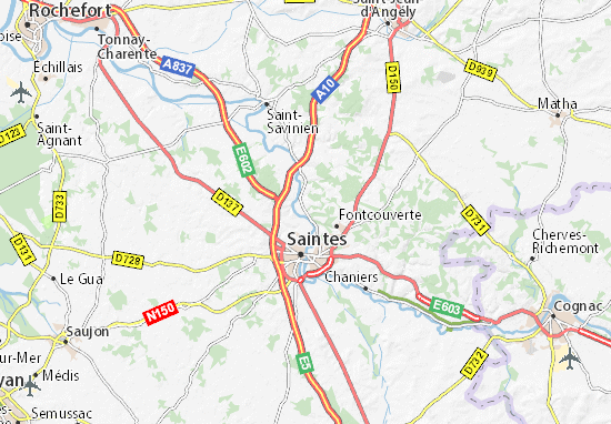 Karte Stadtplan Bussac-sur-Charente