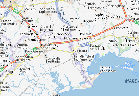 MICHELIN-Landkarte San Giorgio al Tagliamento - Stadtplan San Giorgio