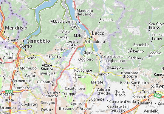 Karte Stadtplan Oggiono