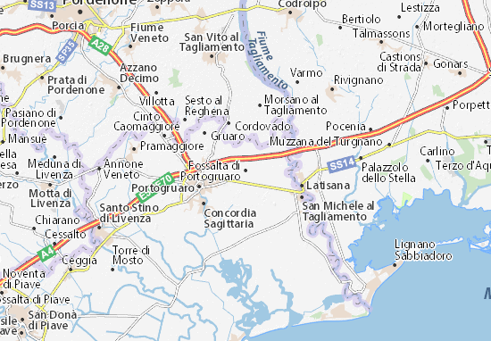 Karte Stadtplan Fossalta di Portogruaro