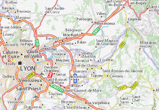 Kaart Plattegrond Villette-d&#x27;Anthon