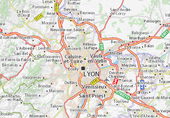 Karte Stadtplan Caluire-et-Cuire