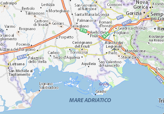 Karte Stadtplan Terzo d&#x27;Aquileia
