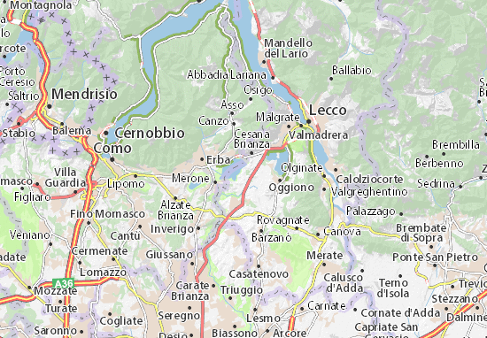 Karte Stadtplan Bosisio Parini