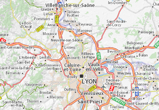 Mapa Saint-Romain-au-Mont-d&#x27;Or