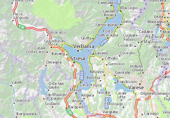 Carte Michelin Lago Maggiore Plan Lago Maggiore Viamichelin