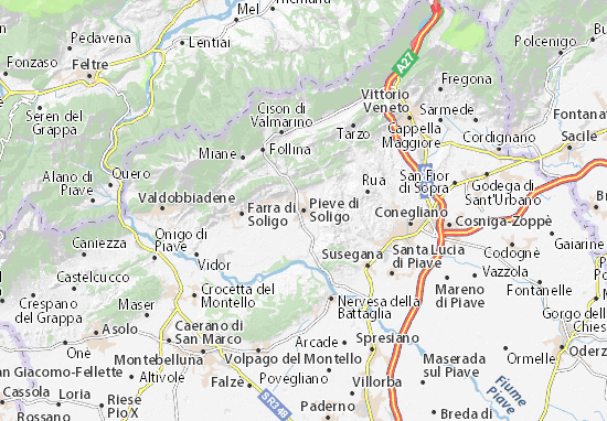 Karte Stadtplan Pieve di Soligo